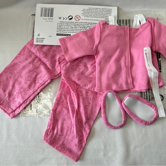 American Girl 18” Doll Pink PJ Set With Sleepers & Hair Tie  NOS NIP - Picture 4 of 14